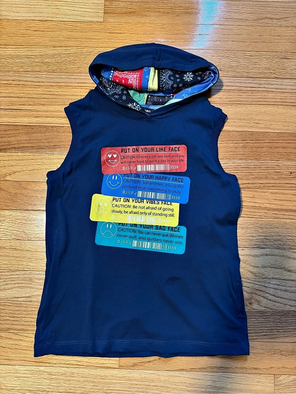 Kids Blue Sleeveless Hoodie